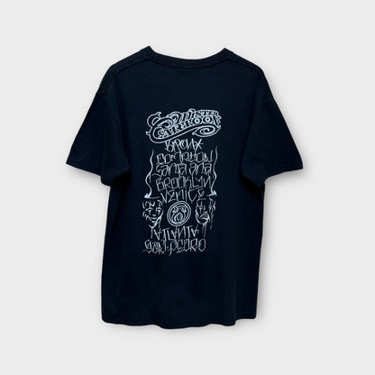 T-shirt vintage Stussy Mister Cartoon noir - L