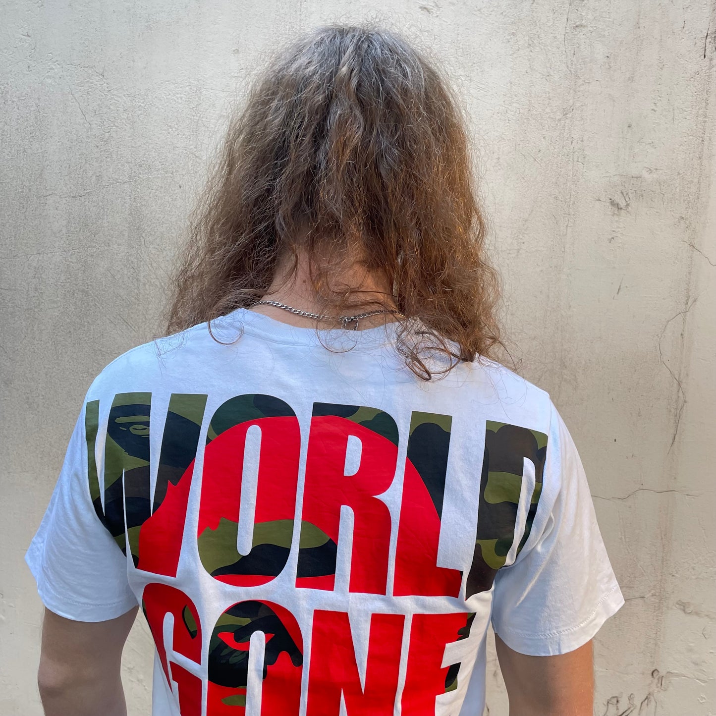 T-shirt Bape blanc World Gone Mad - S