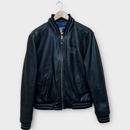 Bomber Redskins en cuir noir - L