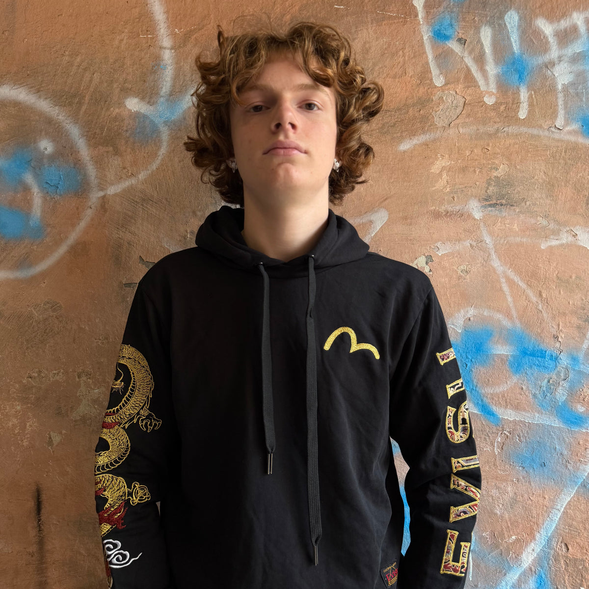 Hoodie Evisu noir - Fit S