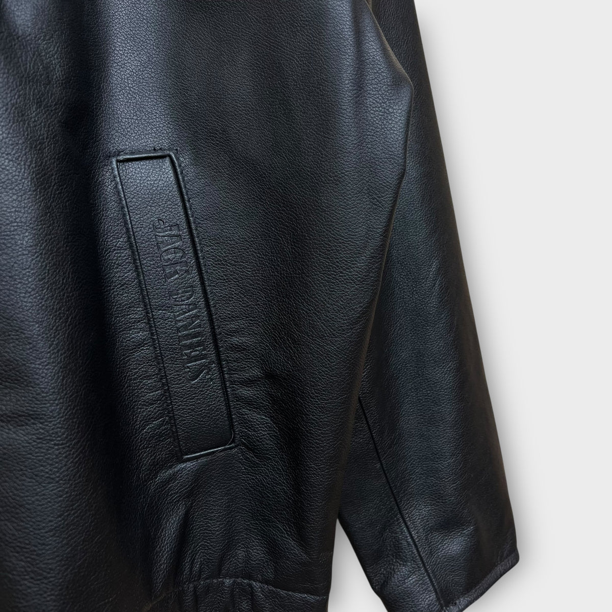 Veste Cuir Noir Jack Daniels - L