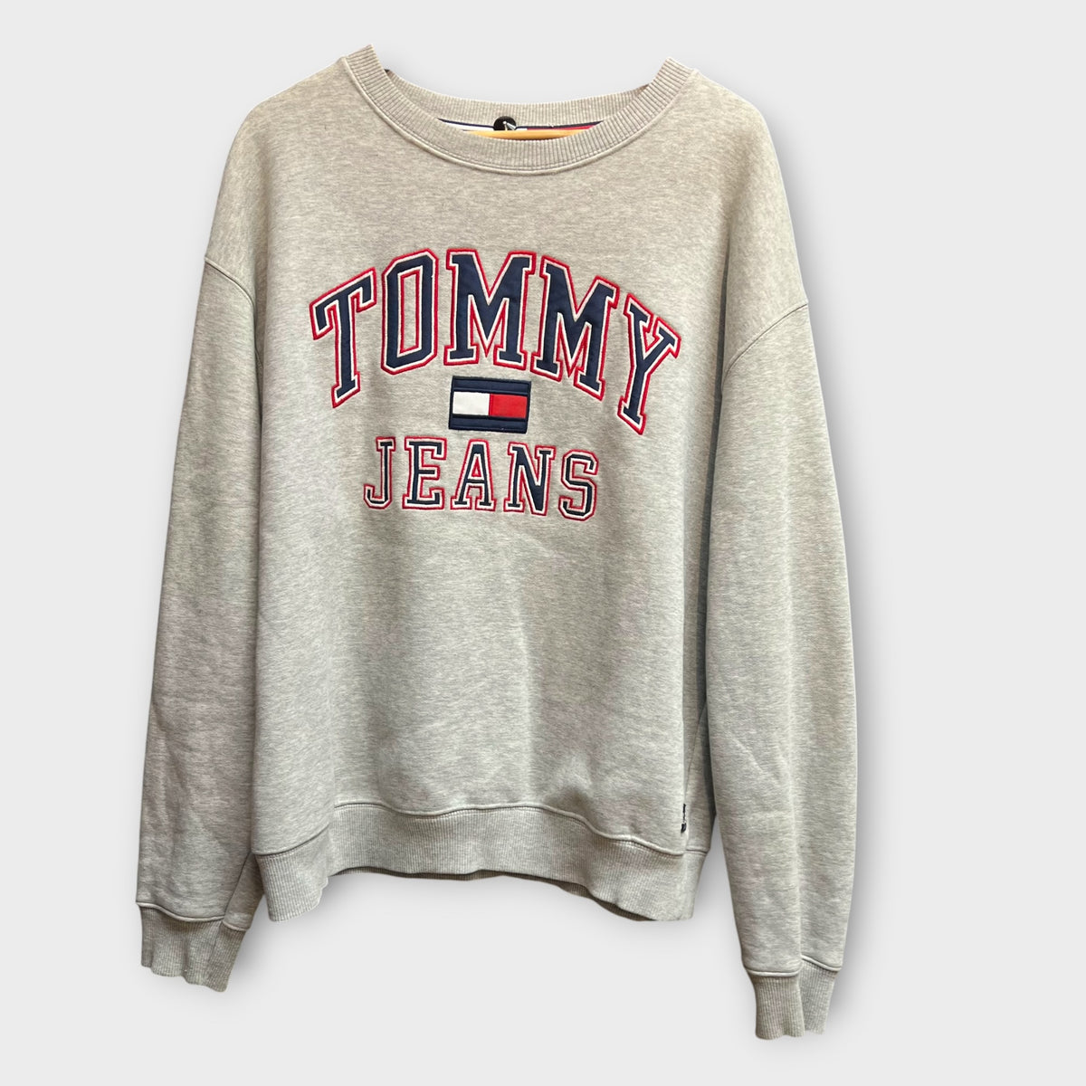 Sweat Tommy Jeans 90's gris brodé - XL