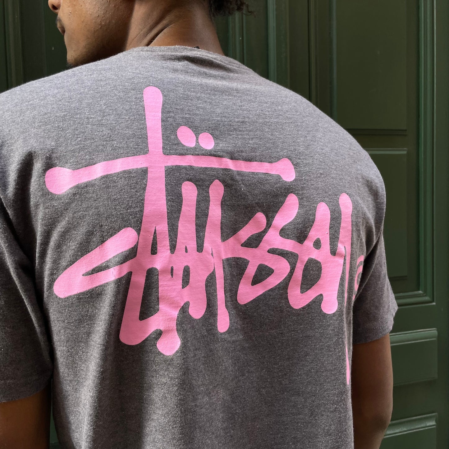 Classic T-shirt Stussy Gray / Pink - L