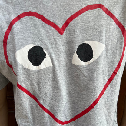 T-shirt Comme Des Garçons Gris Big Coeur - XL