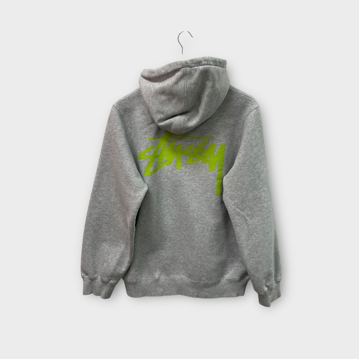 Hoodie Stussy gris classic logo vert - L