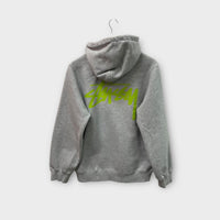 Hoodie Stussy gris classic logo vert - L