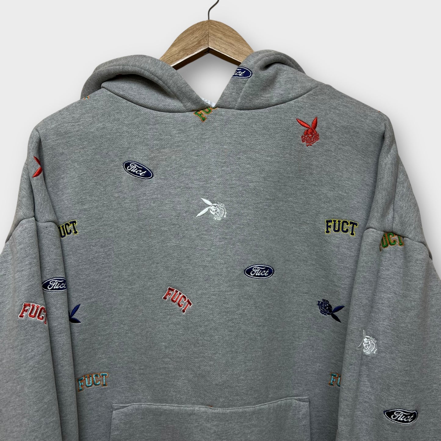 Hoodie épais fuct gris multi logo - XL