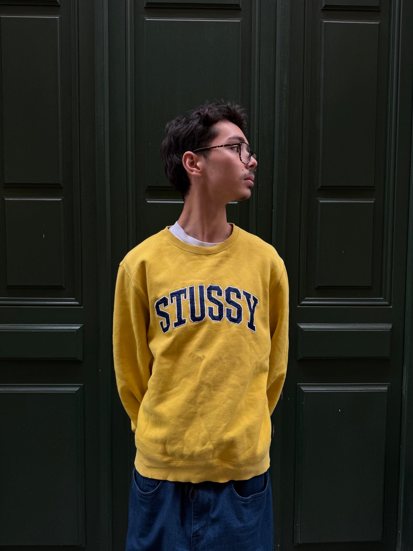 Sweat Stussy jaune Arc logo - S