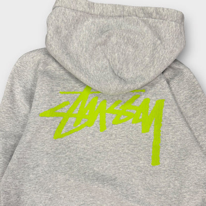 Hoodie Stussy gris basic logo vert - L