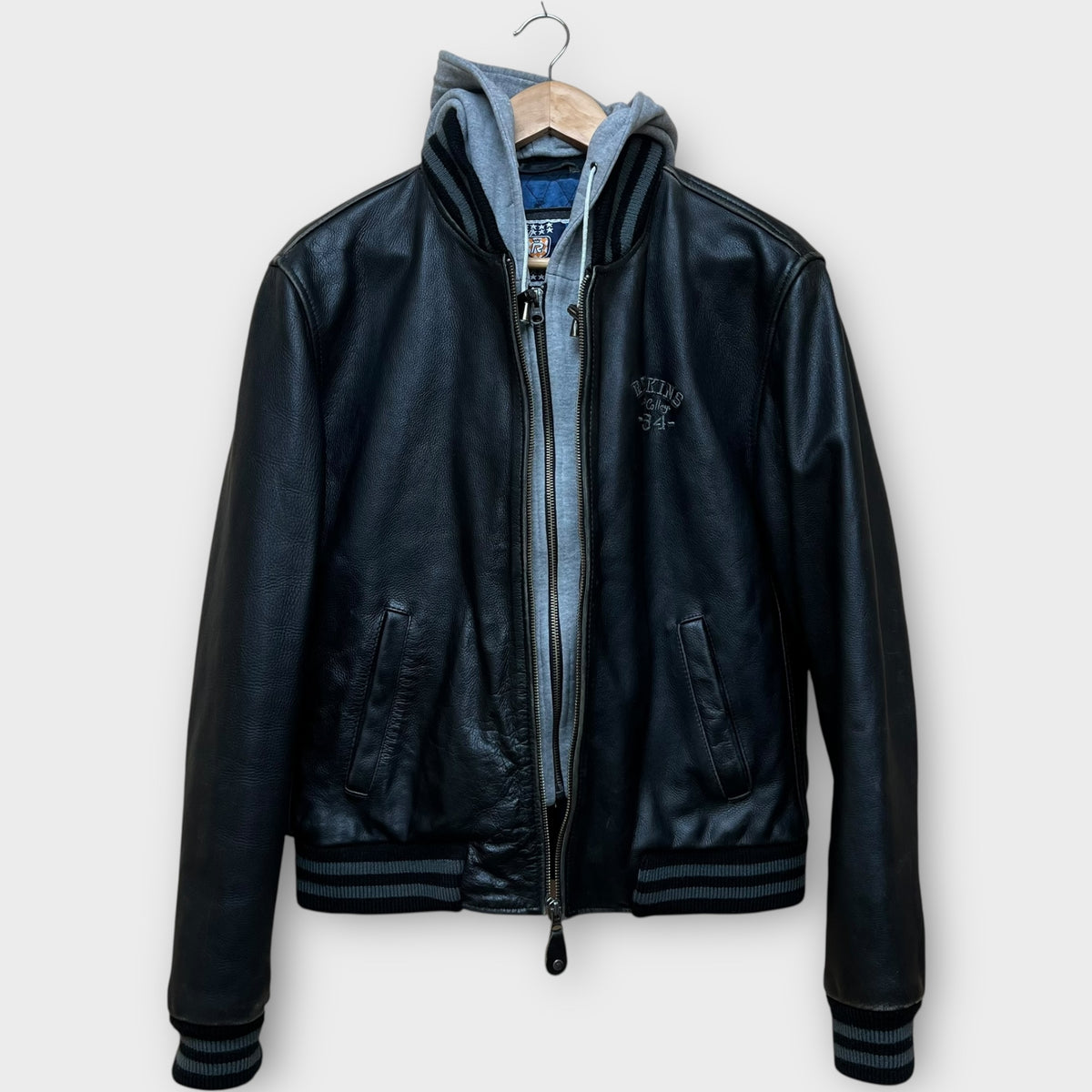 Bomber Redskins en cuir noir - L