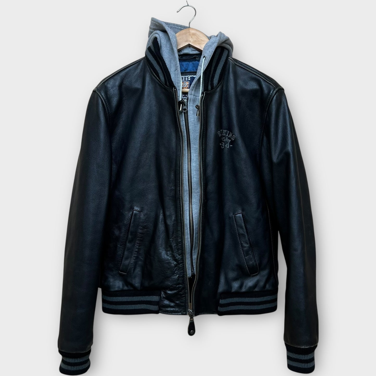 Bomber Redskins en cuir noir - L