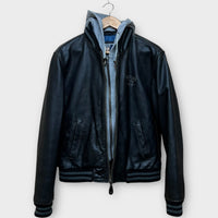 Bomber Redskins en cuir noir - L