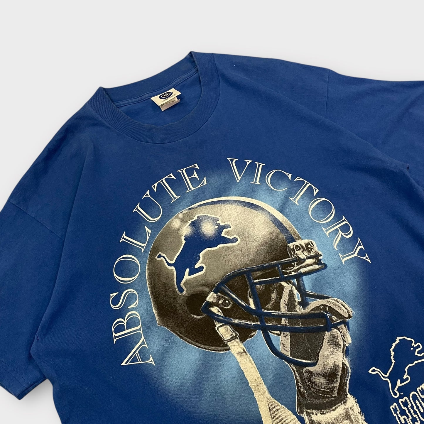 Graphic tee vintage NFL Detroit Lions bleu Made in USA de 1996 - L