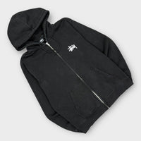 Hoodie zip Stussy classig logo noir - L