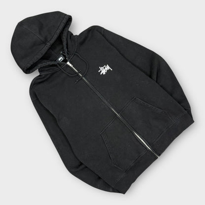 Hoodie zip Stussy classig logo noir - L
