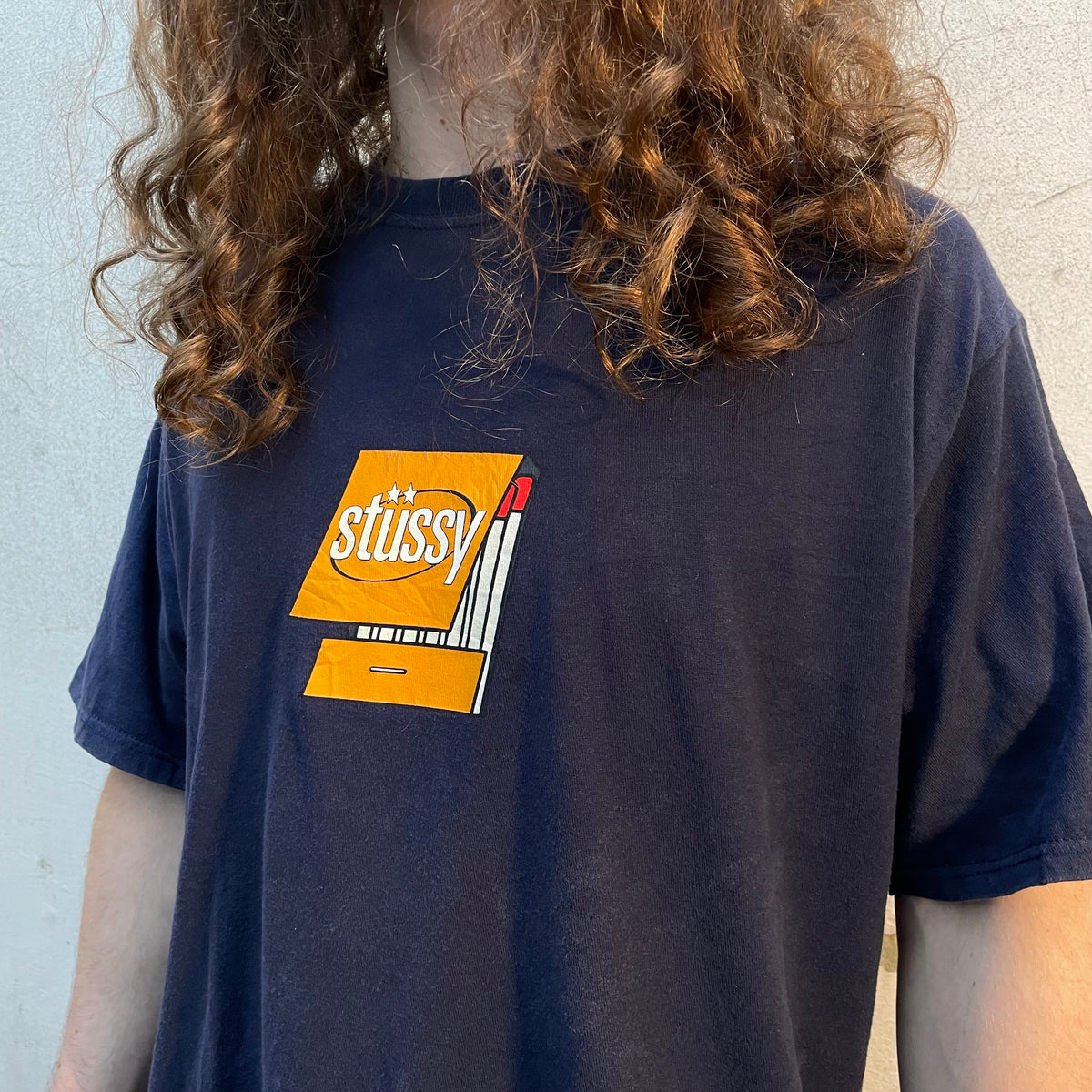 T-shirt Stussy navy (Used) - L