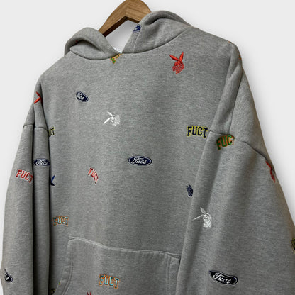 Hoodie épais fuct gris multi logo - XL