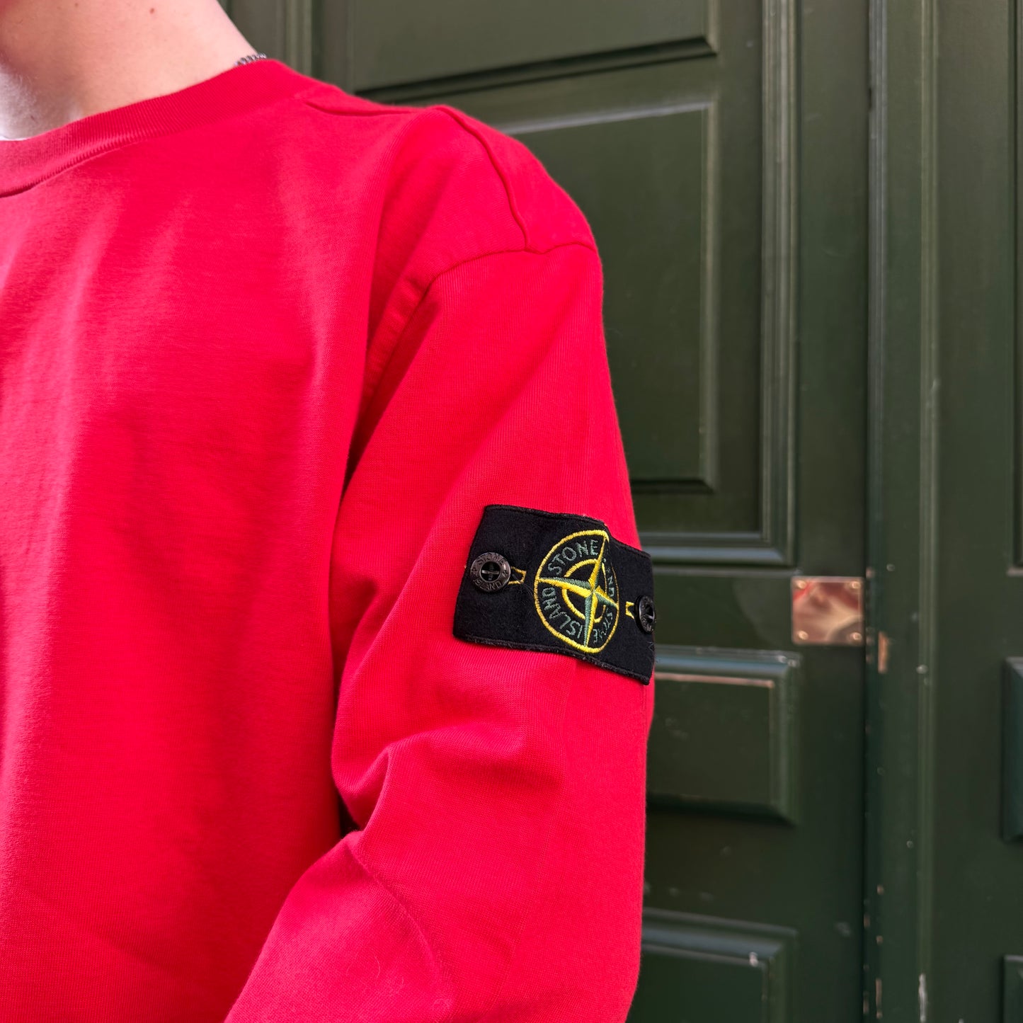 Sweat rouge Stone Island - L