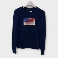 Pull Flag Ralph Lauren bleu - S Femme