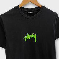 T-Shirt Stussy Noir Spellout Vert