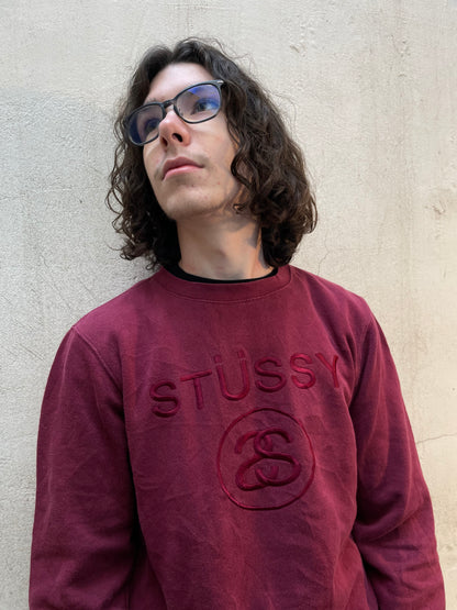 Sweat Stussy Bordeaux S Logo - L