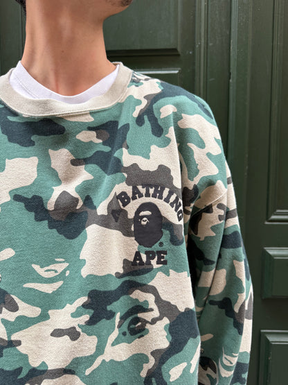 Pull Bape vert "camo" - S