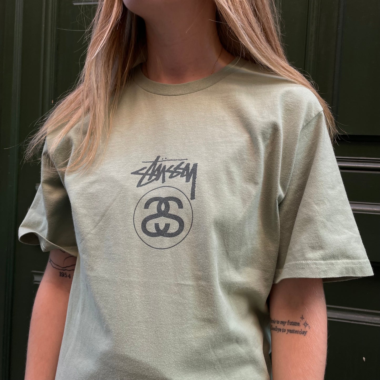 T-shirt Stussy S logo pistache - S