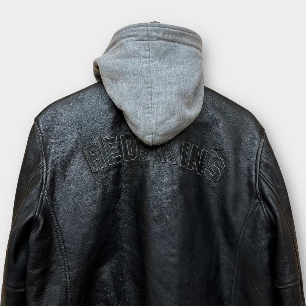 Bomber Redskins en cuir noir - L
