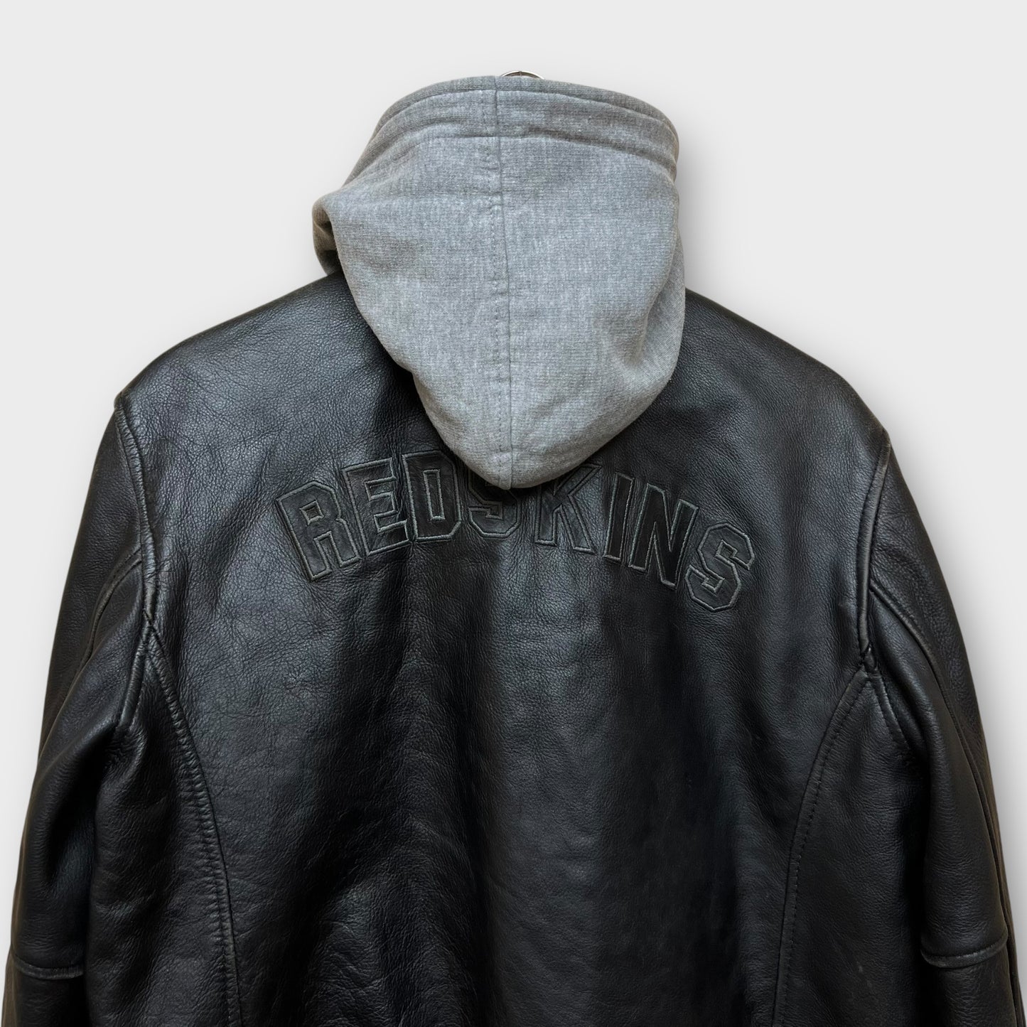 Bomber Redskins en cuir noir - L