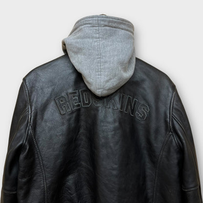 Bomber Redskins en cuir noir - L