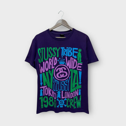 T-shirt Stussy violet vintage - M