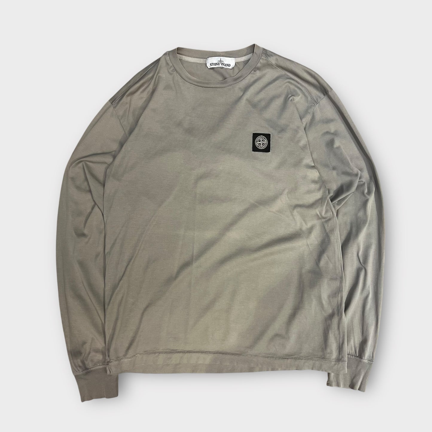 T-Shirt Stone Island Gris Manche Longue - M