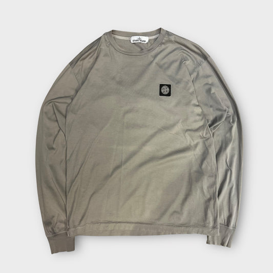 T-Shirt Stone Island Gris Manche Longue - M