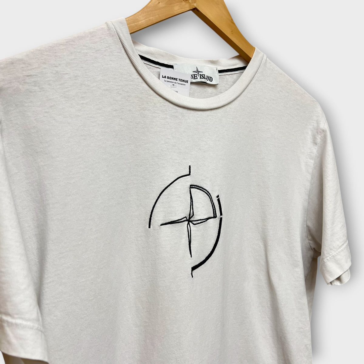 T-shirt Stone Island blanc (Certilogo coupé) - M