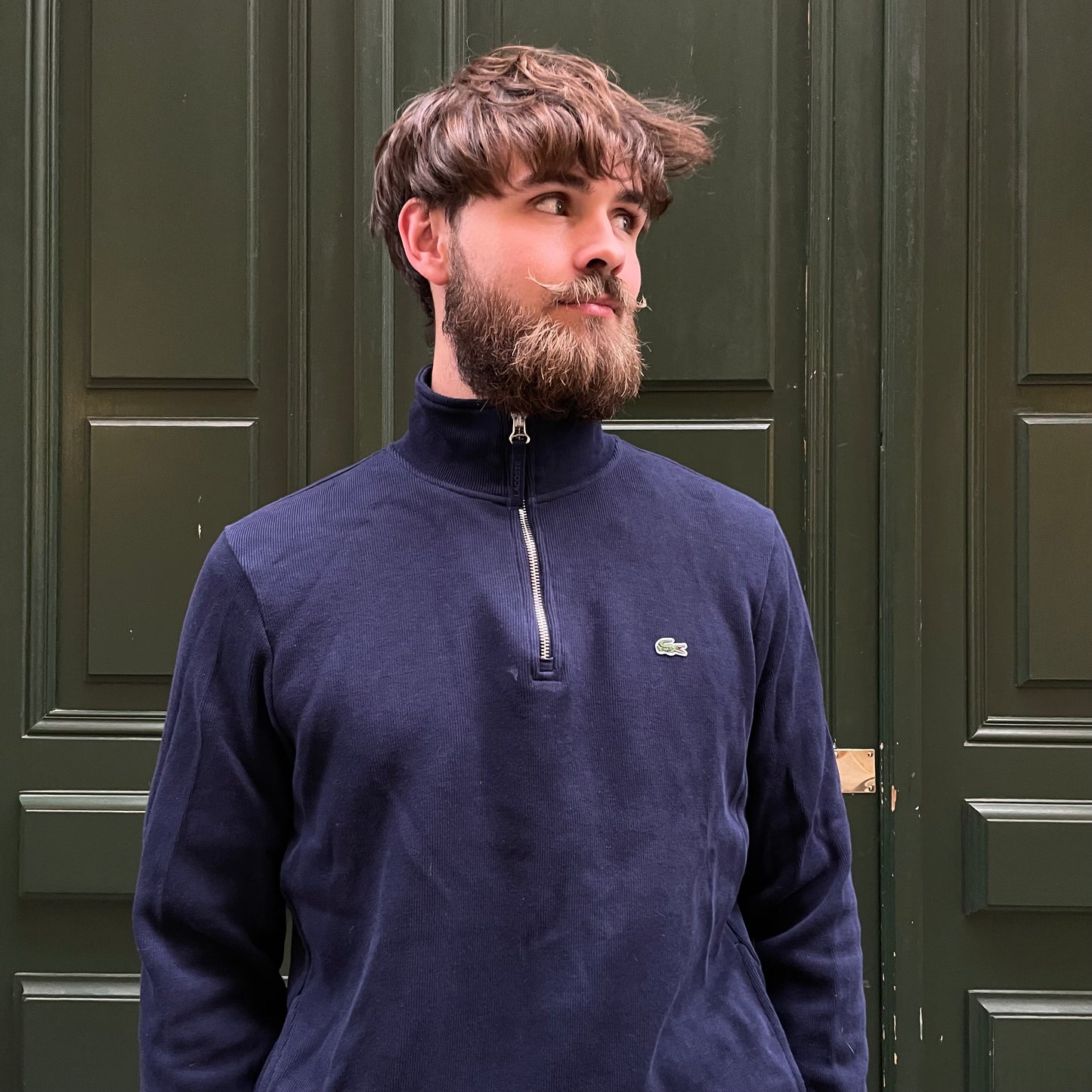 1/4 Zip Lacoste navy - XL