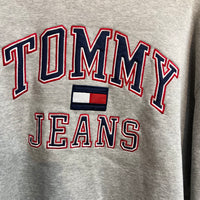 Sweat Tommy Jeans 90's gris brodé - XL
