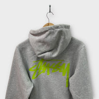 Hoodie Stussy gris classic logo vert - L