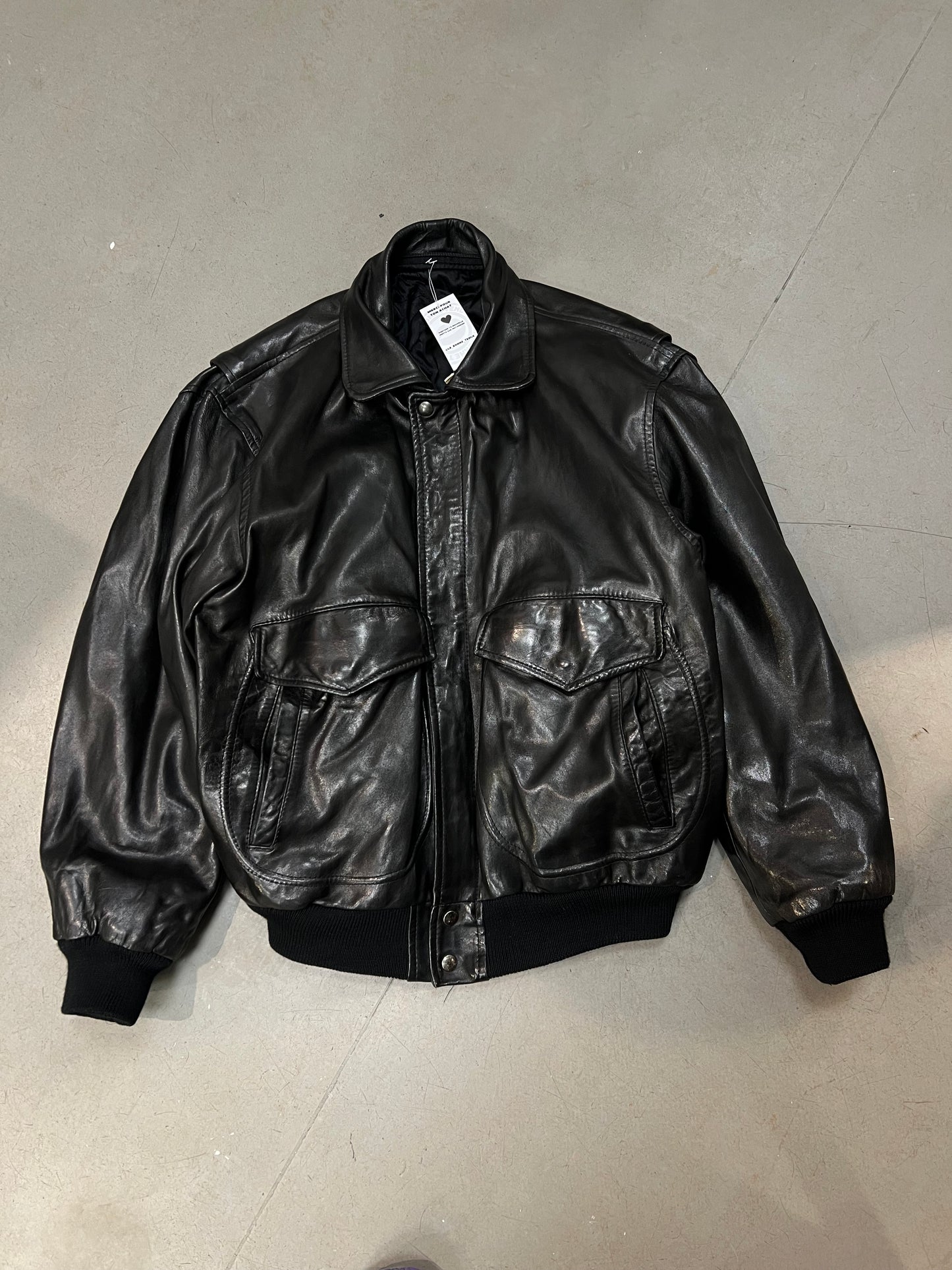 Bomber cuir noir