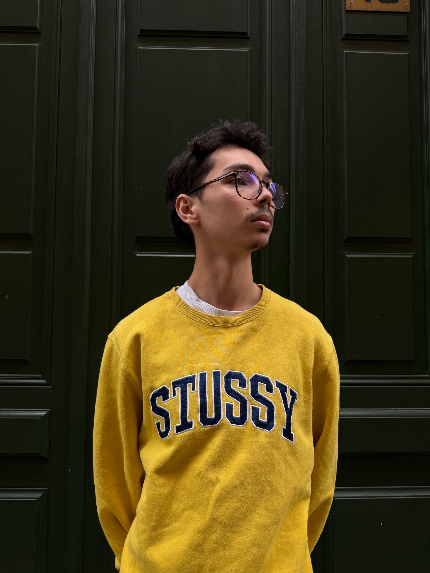 Sweat Stussy jaune Arc logo - S