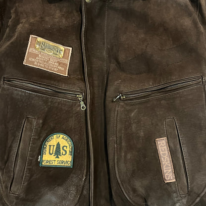 Bomber Cuir Redskins Marron - M