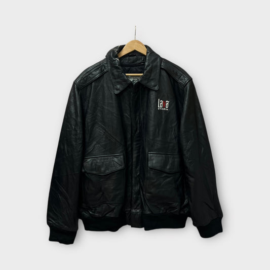 Veste bomber en cuir brodé - XXL (Fit XL)