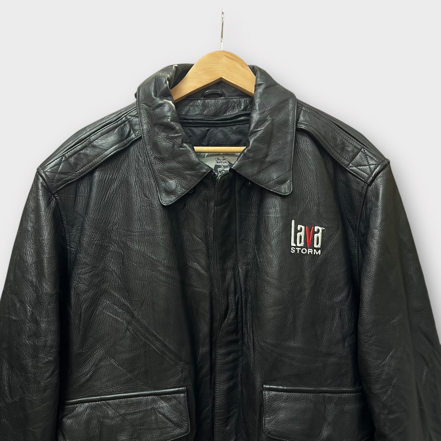 Veste bomber en cuir brodé - XXL (Fit XL)