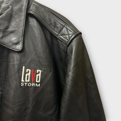 Veste bomber en cuir brodé - XXL (Fit XL)