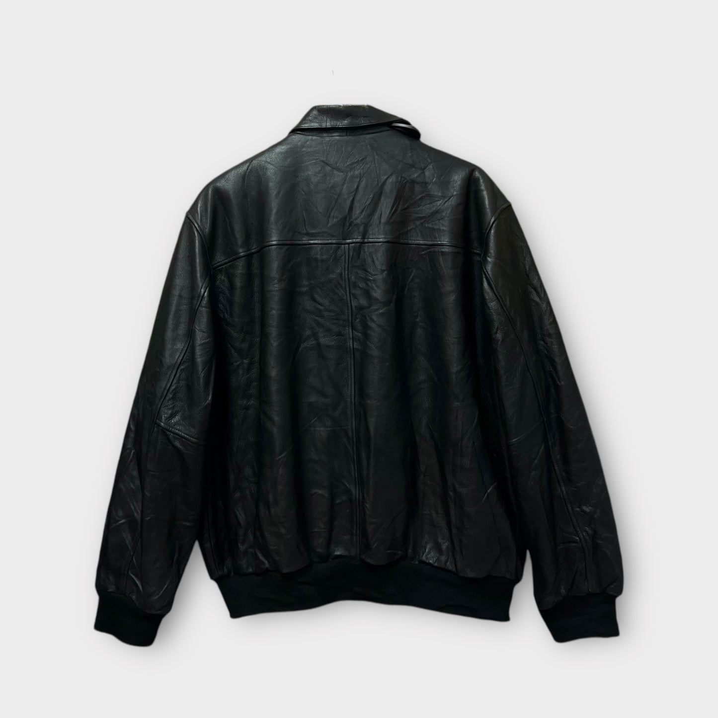 Veste bomber en cuir brodé - XXL (Fit XL)