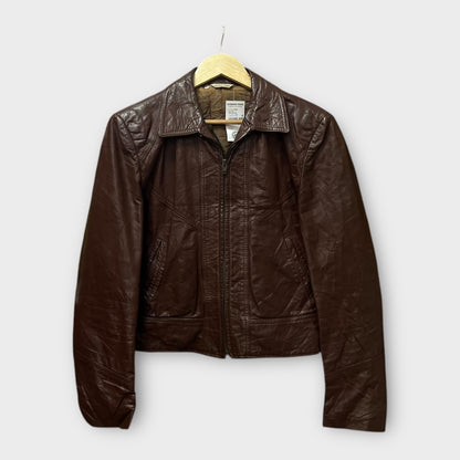 Veste en cuir Marron - S