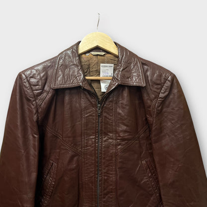 Veste en cuir Marron - S