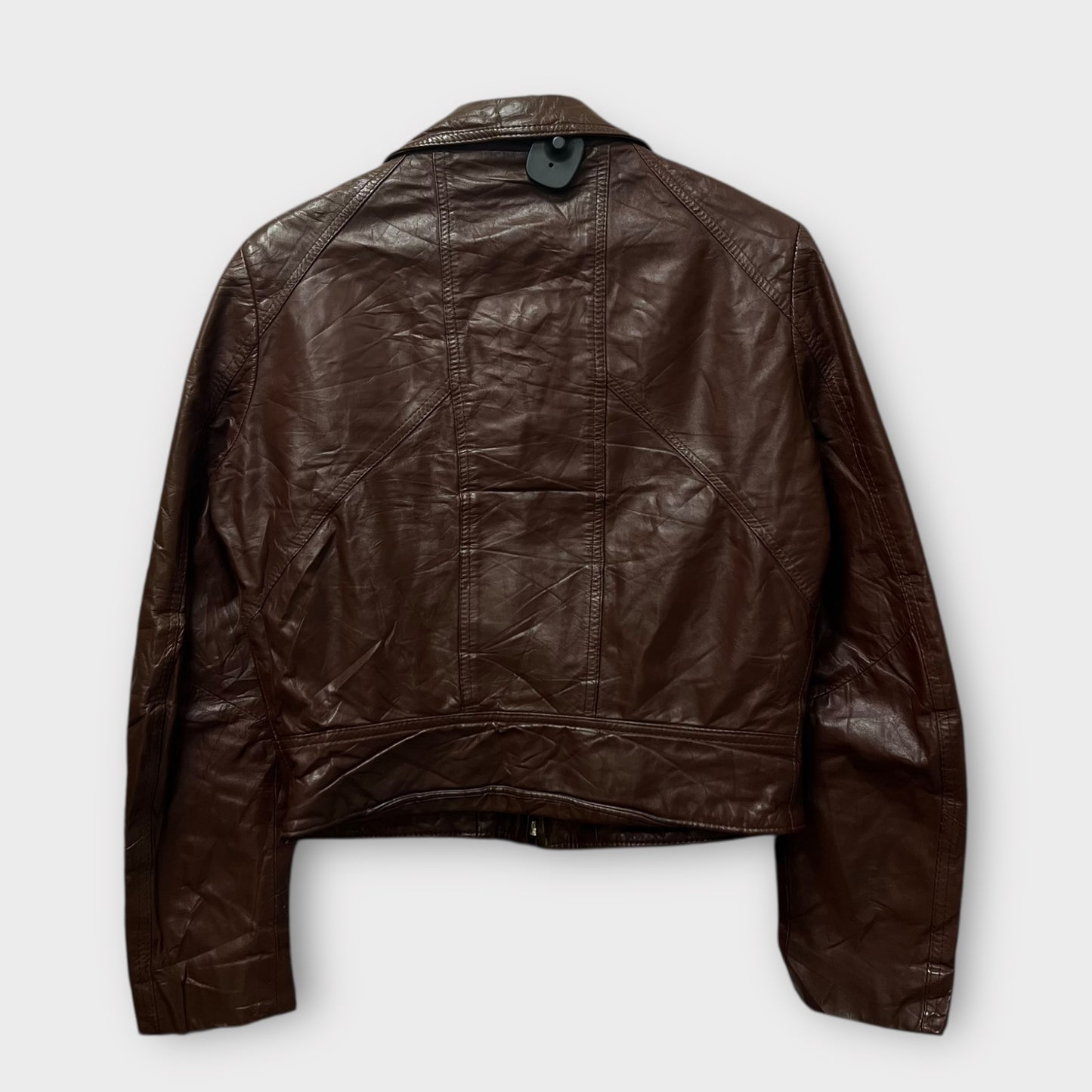 Veste en cuir Marron - S