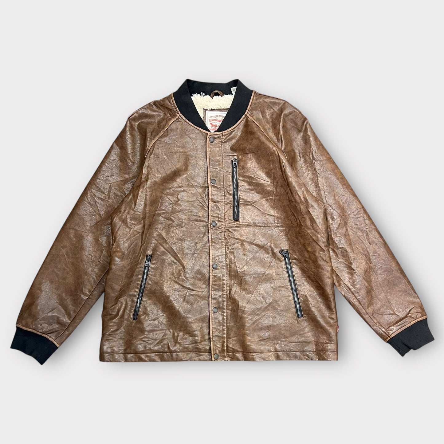 Veste en cuir Levi's marron - XL