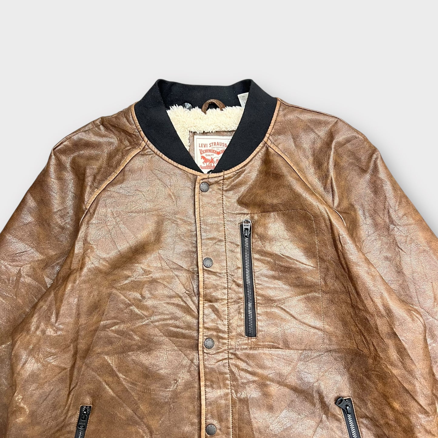 Veste en cuir Levi's marron - XL
