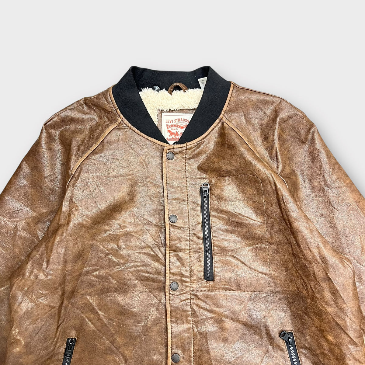 Veste en cuir Levi's marron - XL